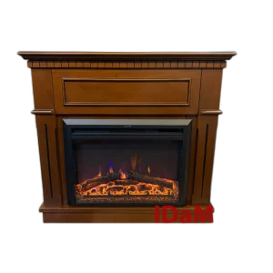 Камінокомплект IDaMebel Sorrento вільха коричневий (1095x1015x356) з каміном Royal Goodfire Lite 26 з дровами, обігрівом та кольорами полумʼя