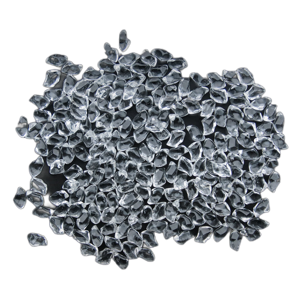 Декоративна галька FIRE GLASS - прозорий кристал Kratki
