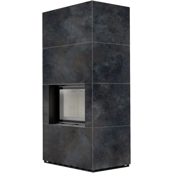 Камін Kratki FLOKI BOX 8 kW Ø 160 в обудові з керамограніту OSSIDO NERO