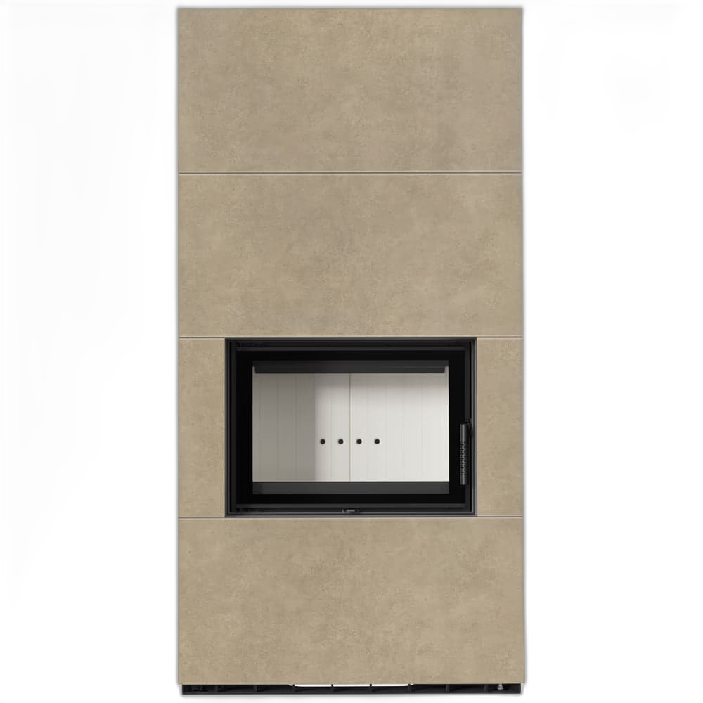 Камін Kratki FLOKI BOX 8 kW Ø 160 в обудові з керамограніту FOKOS RENA