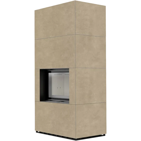 Камін Kratki FLOKI BOX 8 kW Ø 160 в обудові з керамограніту FOKOS RENA