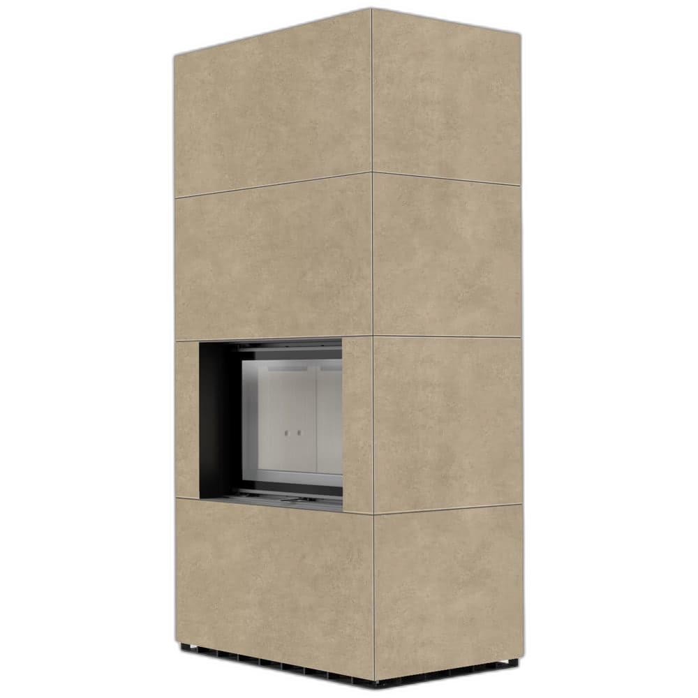 Камін Kratki FLOKI BOX 8 kW Ø 160 в обудові з керамограніту FOKOS RENA