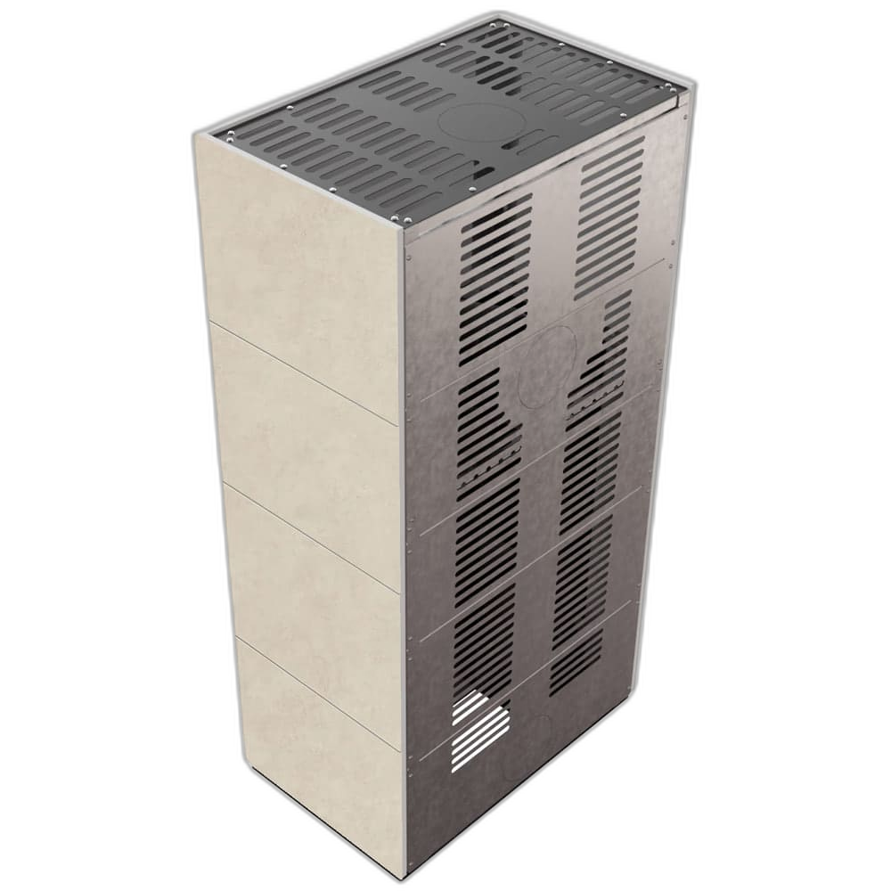 Камін Kratki FLOKI BOX 8 kW Ø 160 в обудові з керамограніту FOKOS SALE