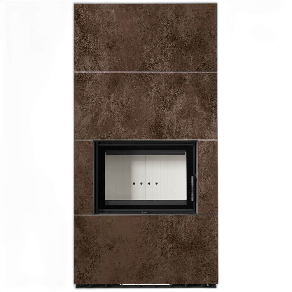 Камін Kratki FLOKI BOX 8 kW Ø 160 в обудові з керамограніту OXIDE MORO