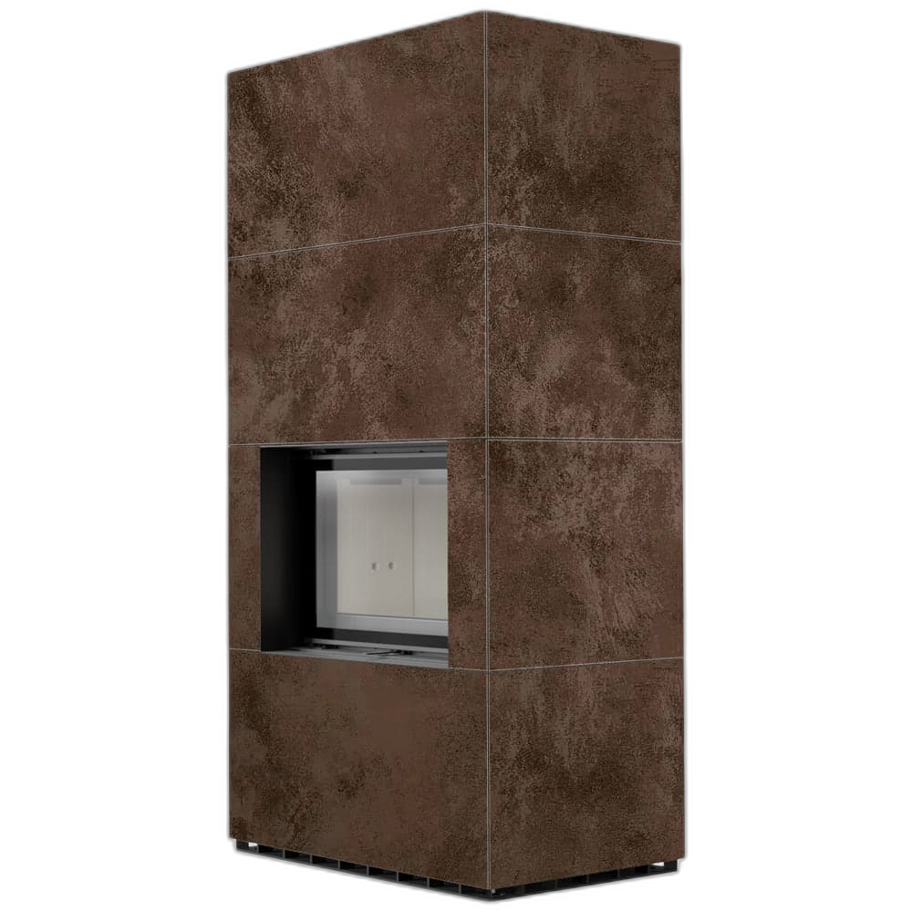 Камін Kratki FLOKI BOX 8 kW Ø 160 в обудові з керамограніту OXIDE MORO