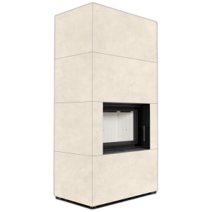 Камін Kratki FLOKI BOX 8 kW Ø 160 в обудові з керамограніту FOKOS TALCO
