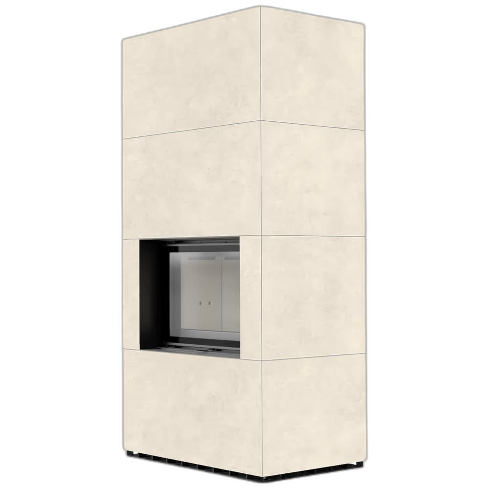 Камін Kratki FLOKI BOX 8 kW Ø 160 в обудові з керамограніту FOKOS TALCO