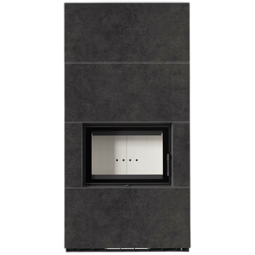 Камін Kratki FLOKI BOX 8 kW Ø 160 в обудові з керамограніту FOKOS GRAFITE