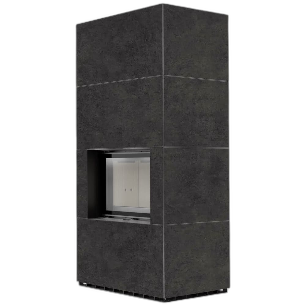 Камін Kratki FLOKI BOX 8 kW Ø 160 в обудові з керамограніту FOKOS GRAFITE