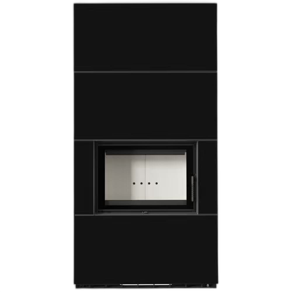 Камін Kratki FLOKI BOX 8 kW Ø 160 в обудові з керамограніту NERO ASSOLUTO