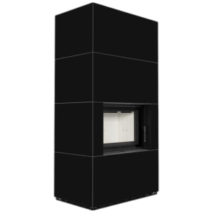 Камін Kratki FLOKI BOX 8 kW Ø 160 в обудові з керамограніту NERO ASSOLUTO
