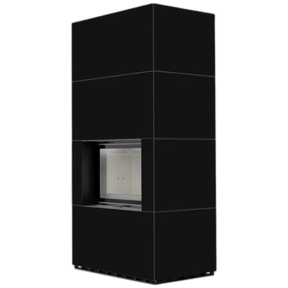 Камін Kratki FLOKI BOX 8 kW Ø 160 в обудові з керамограніту NERO ASSOLUTO