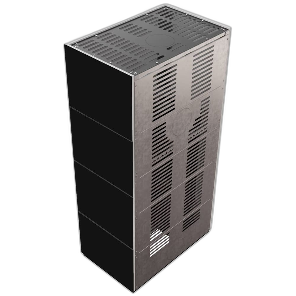 Камін Kratki FLOKI BOX 8 kW Ø 160 в обудові з керамограніту NERO ASSOLUTO