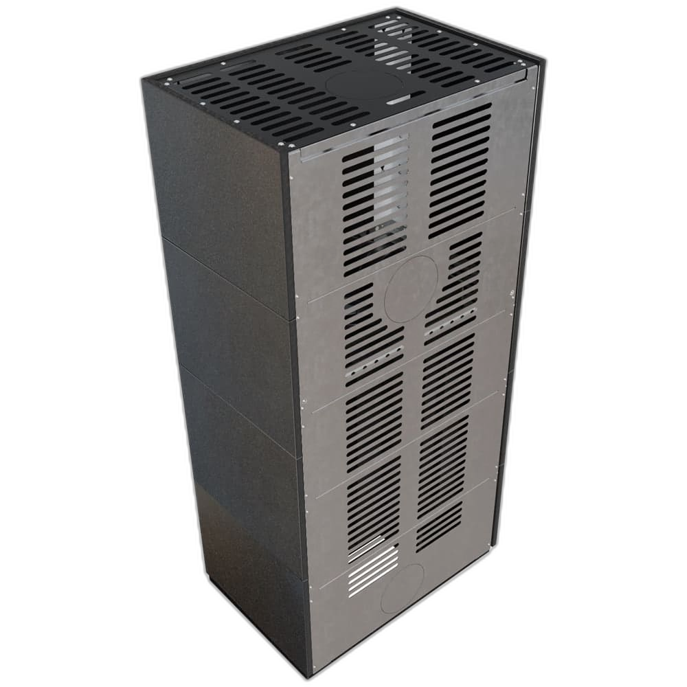 Камін Kratki FLOKI BOX лівий 8 kW Ø 160 в обудові модульній INDIAN BLACK