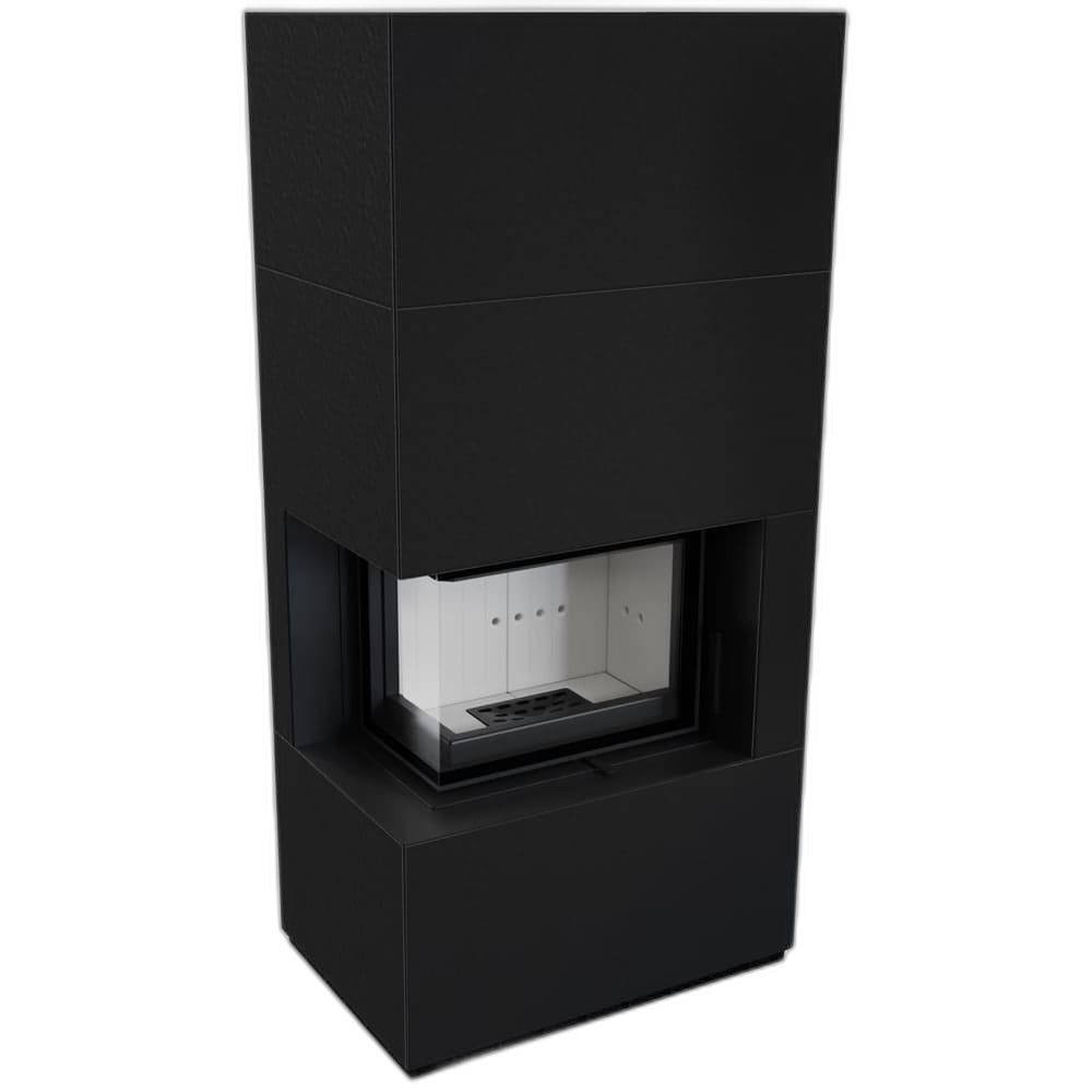 Камін Kratki FLOKI BOX лівий 8 kW Ø 160 в обудові модульній ZIMBABWE NERO