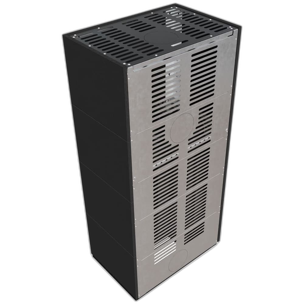 Камін Kratki FLOKI BOX лівий 8 kW Ø 160 в обудові модульній ZIMBABWE NERO