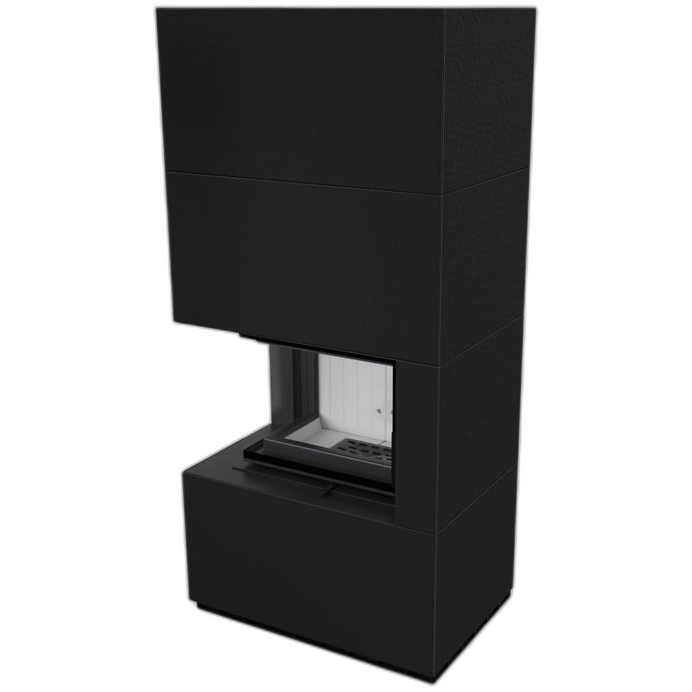 Камін Kratki FLOKI BOX лівий 8 kW Ø 160 в обудові модульній ZIMBABWE NERO