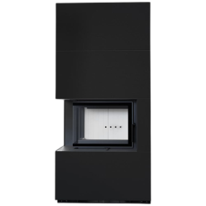 Камін Kratki FLOKI BOX лівий 8 kW Ø 160 в обудові модульній ZIMBABWE NERO