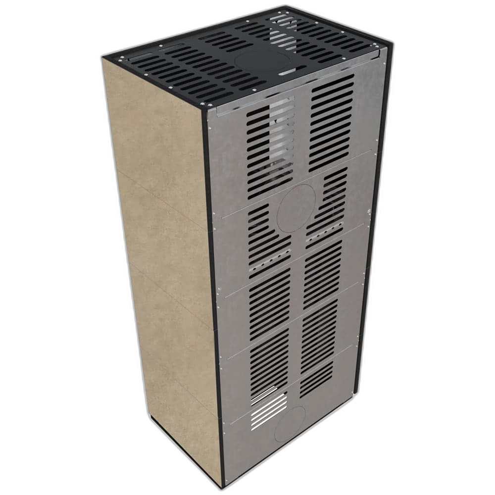 Камін Kratki FLOKI BOX лівий 8 kW Ø 160 в обудові з керамограніту FOKOS RENA
