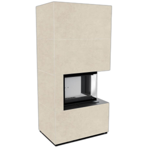 Камін Kratki FLOKI BOX правий 8 kW Ø 160 в обудові з керамограніту FOKOS SALE