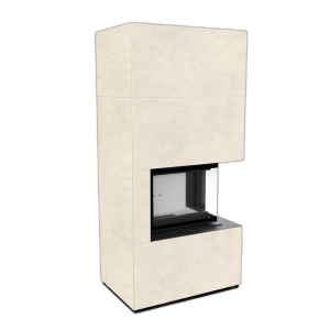 Камін Kratki FLOKI BOX правий 8 kW Ø 160 в обудові з керамограніту FOKOS TALCO