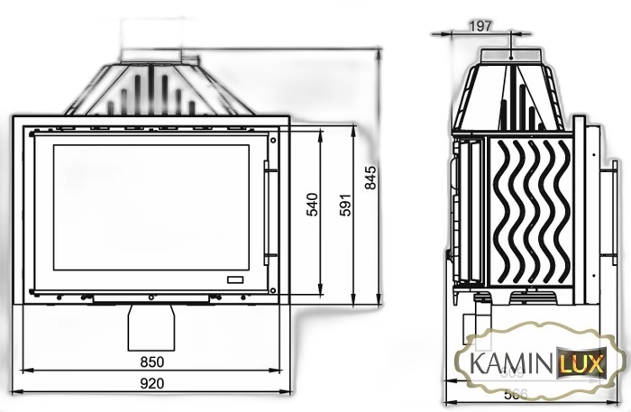Камінна топка UNIFLAM 920 PRESTIGE з шибером