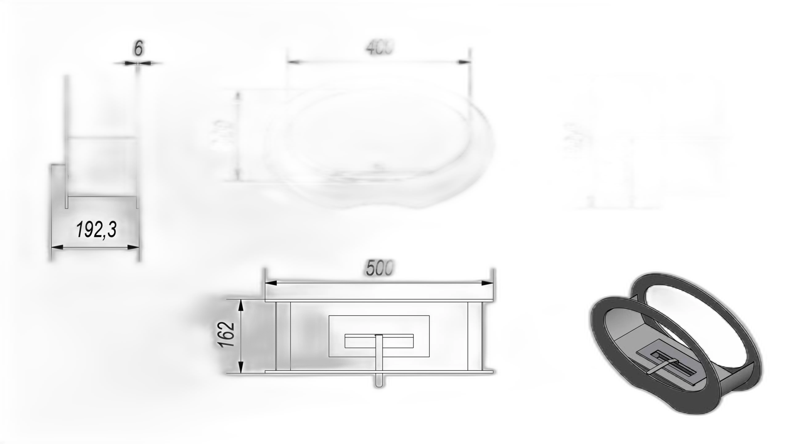 Біокамін Kratki ECHO чорний