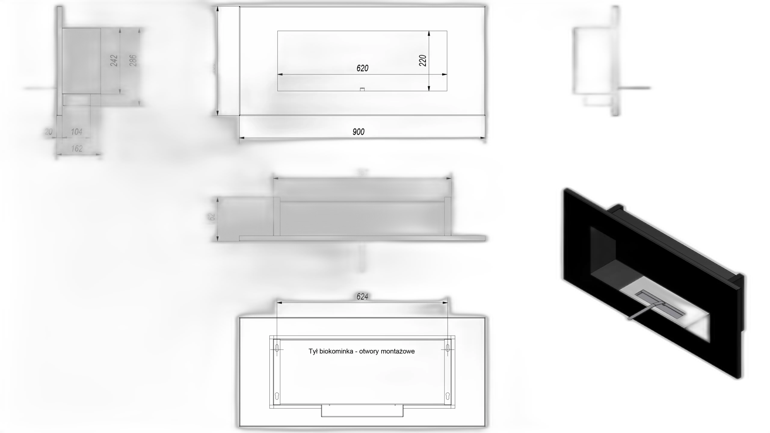 Біокамін KRATKI DELTA 2 HORIZONTAL