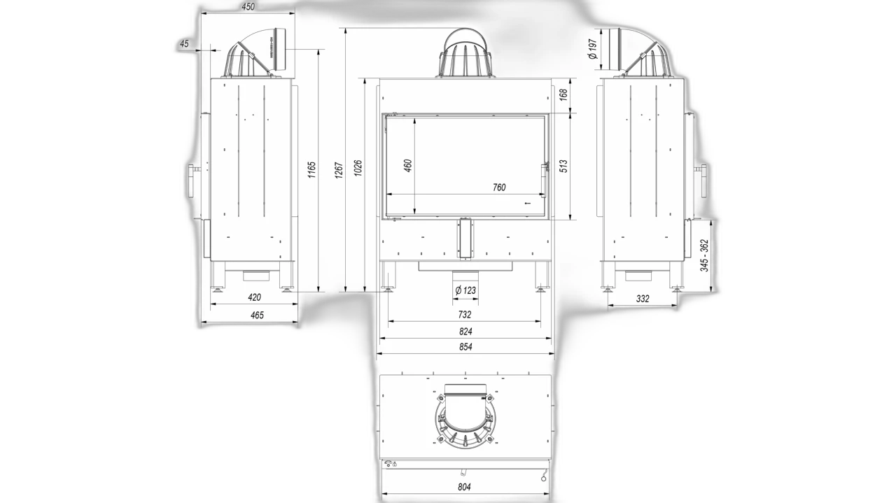 Камінна топка Kratki LUCY 14 (14 кВт)