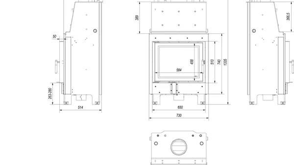 Камінна топка Kratki MBZ PW 13 (13 кВт)