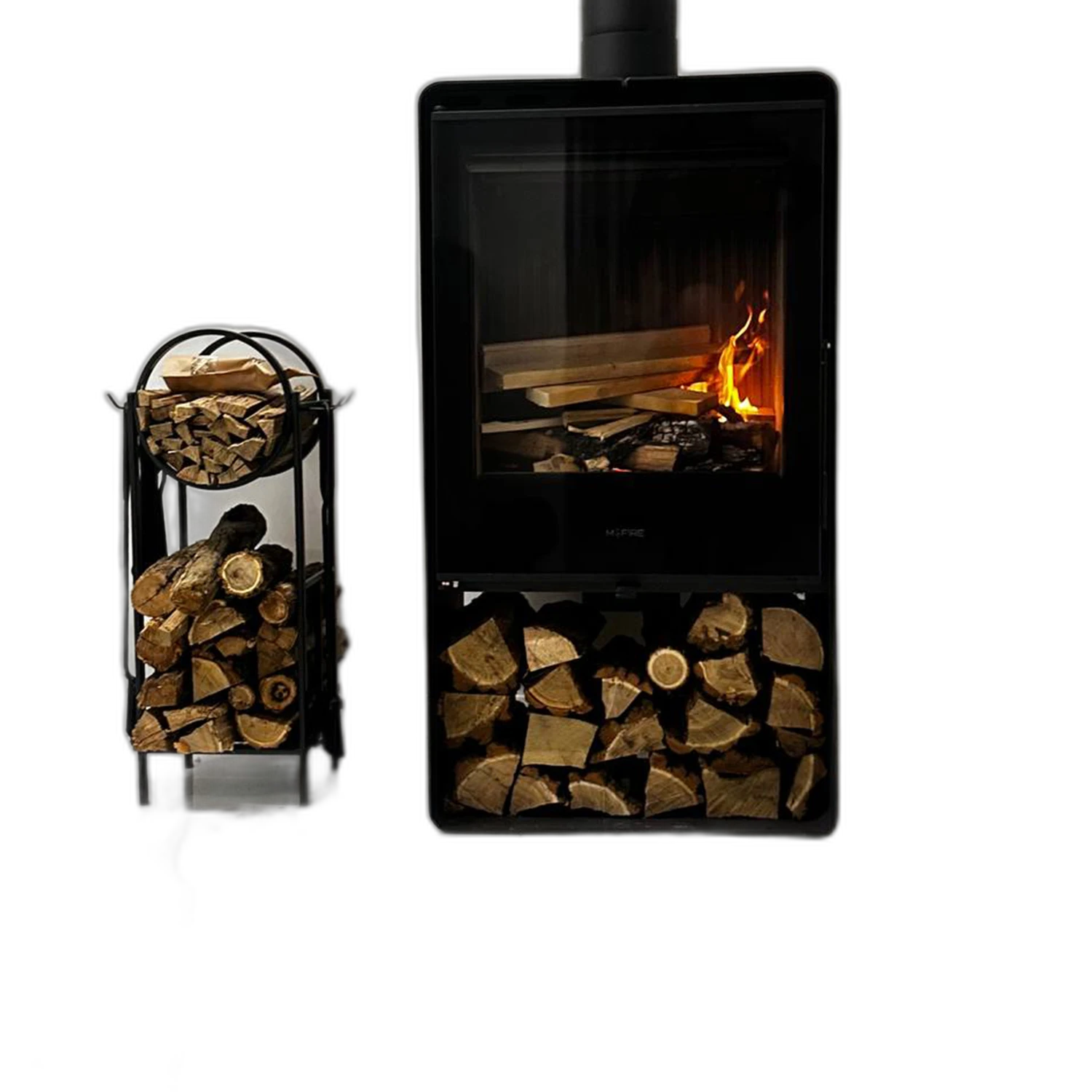 Піч сталева M-Fire Santorini з дровником (12kW)
