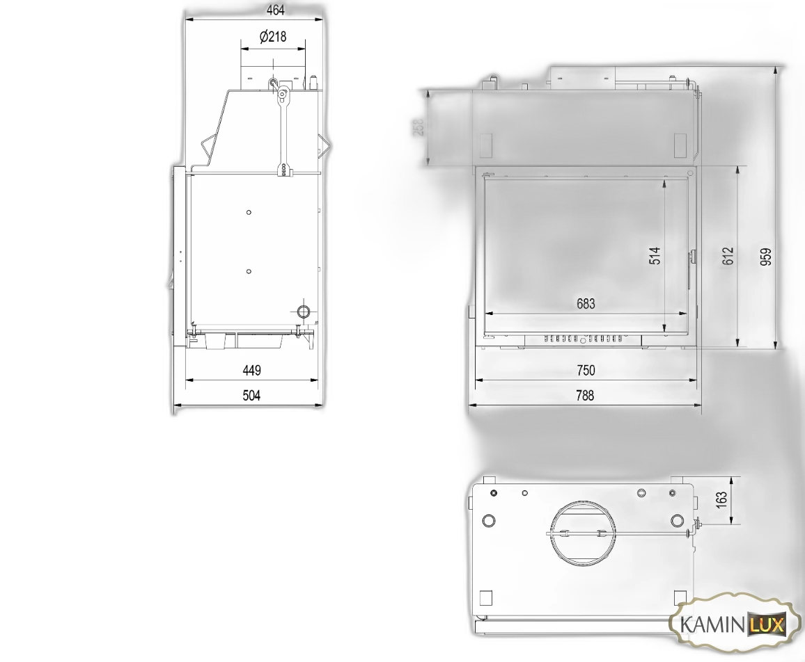 Камінна топка Kratki AMELIA PW 30 DECO (15 кВт)