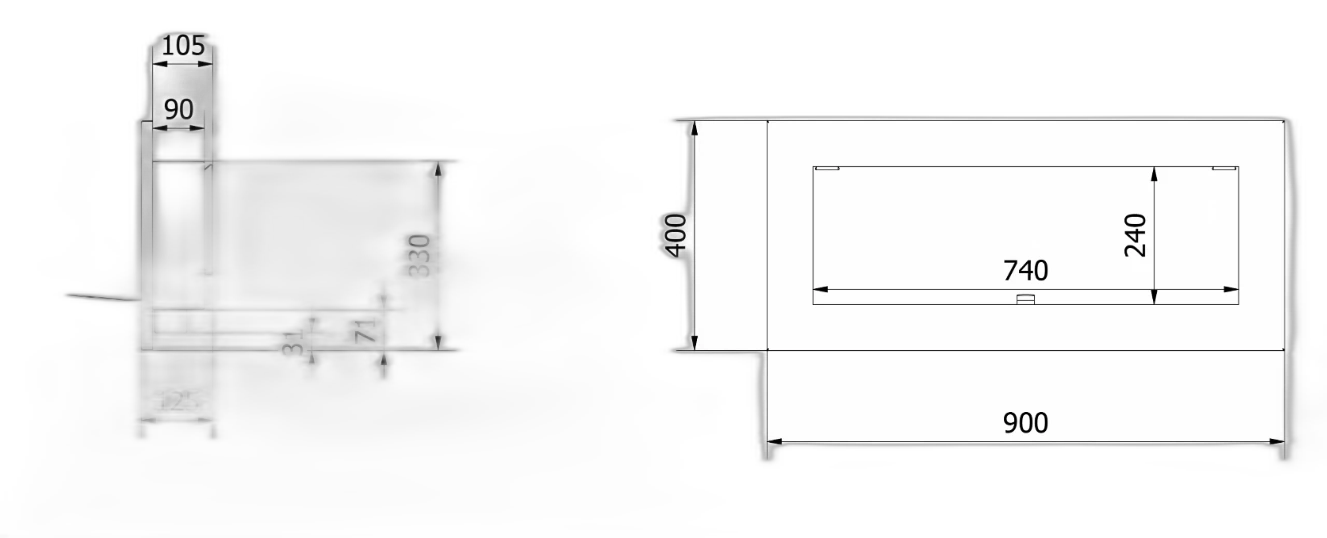Біокамін Kratki DELTA 2 SLIM чорний з сертифікатом TUV