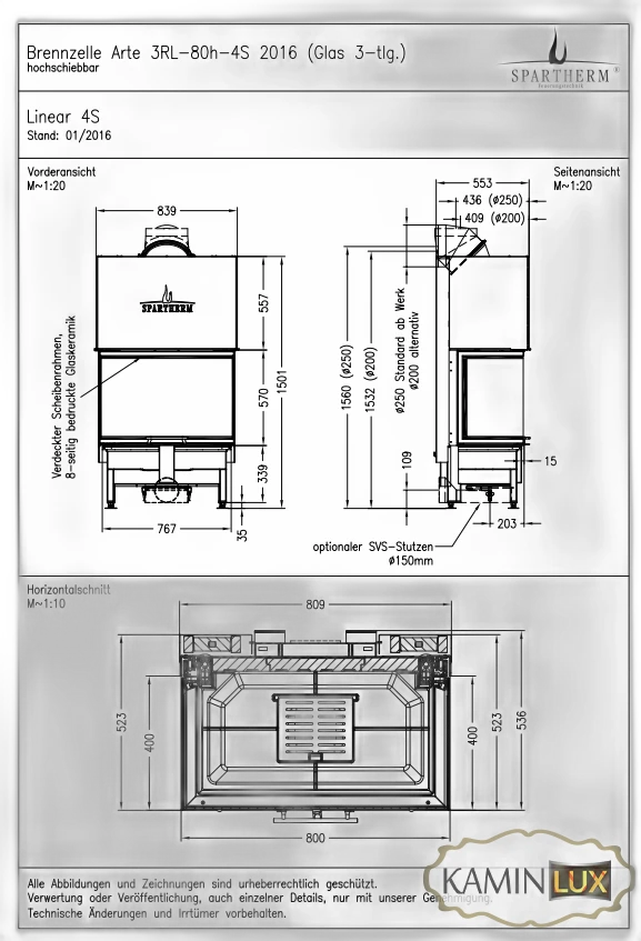 Камінна топка Spartherm Arte 3RL-80h