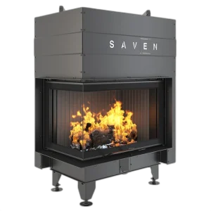 Камінна топка кутова SAVEN Energy Up 75x50x47L Black (15,1 kW) ECO