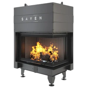 Камінна топка кутова SAVEN Energy Up 75x50x47R Black (15,1 kW) ECO