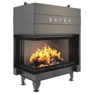 Камінна топка кутова SAVEN Energy Up 85x50x47L Black (17,0 kW) ECO
