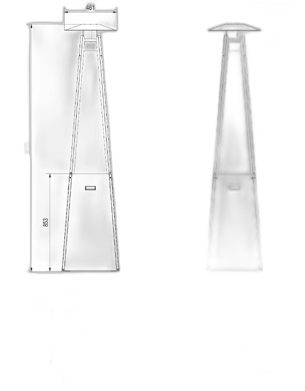 Газовий обігрівач Kratki UMBRELLA стальний чорний