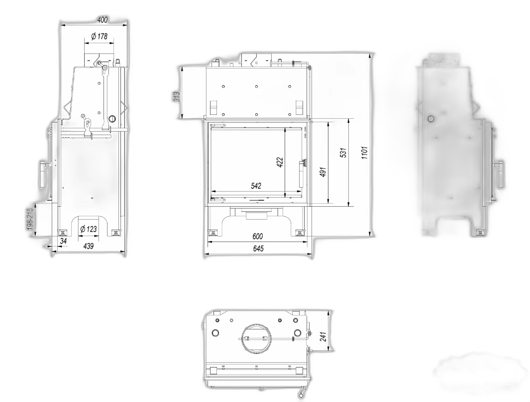 Камінна топка Kratki AQUARIO M8 PW GLASS (8 кВт)