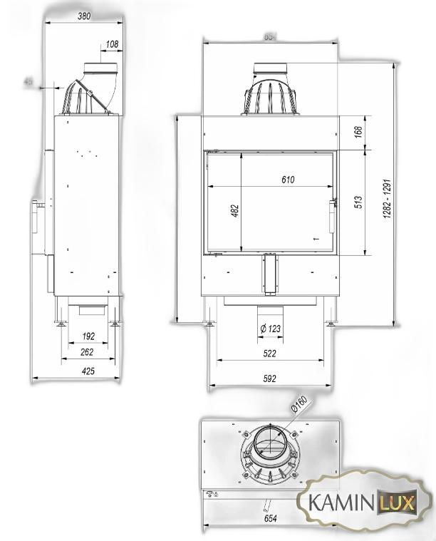 Камінна топка Kratki LUCY 12 SLIM (8 кВт)
