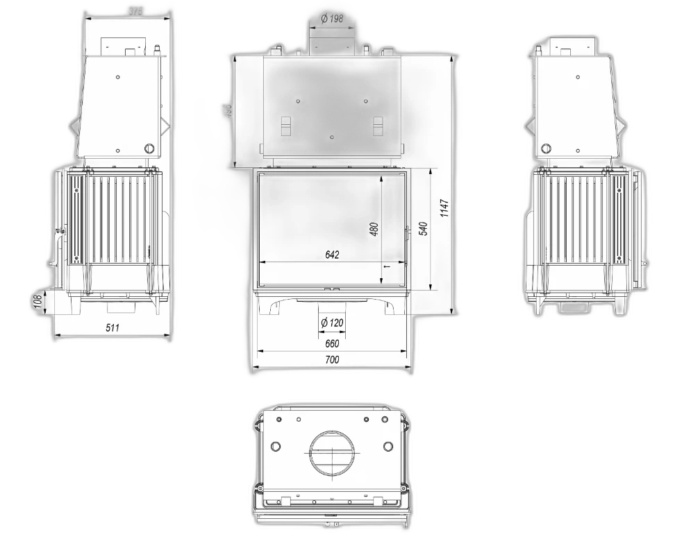 Камінна топка Kratki FRANEK PW 12 (12 кВт)
