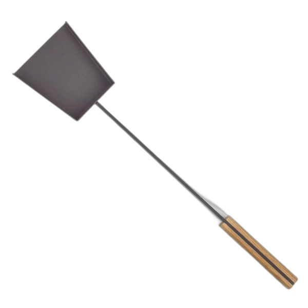 Сталева лопатка для каміна SAVEN Shovel L white 50 см з деревʼяною ручкою