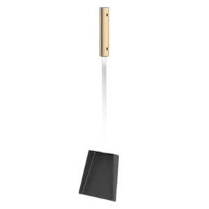 Сталева лопатка для каміна SAVEN Shovel L white 50 см з деревʼяною ручкою