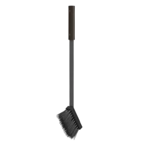 Сталева щітка для каміна SAVEN Brush L black 50 см з деревʼяною ручкою