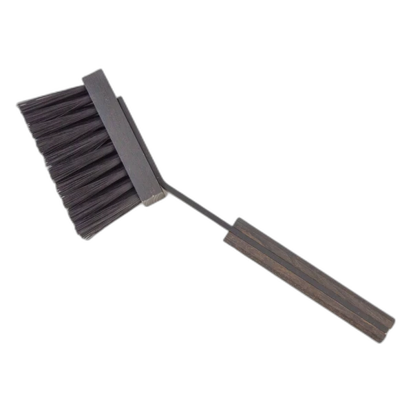 Сталева щітка для каміна SAVEN Brush S black 30 см з деревʼяною ручкою
