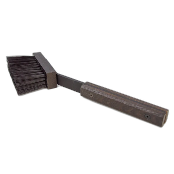 Сталева щітка для каміна SAVEN Brush S black 30 см з деревʼяною ручкою