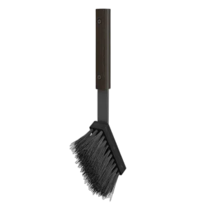 Сталева щітка для каміна SAVEN Brush S black 30 см з деревʼяною ручкою
