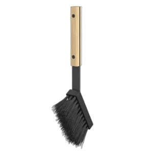 Сталева щітка для каміна SAVEN Brush S white 30 см з деревʼяною ручкою