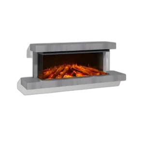 Трьохсторонній електрокамін La Nordica LUMEN 1200 з обігрівом (з рамкою STONE)