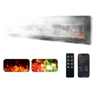 Електрокамін ультратонкий Royal Galaxy Slim 72 RB з обігрівом, Wi-Fi керування, розсипними дровами, кристалами, кольорами полумʼя та підсвітки наповнення, розмір 1829x450x80 (EF72RB)